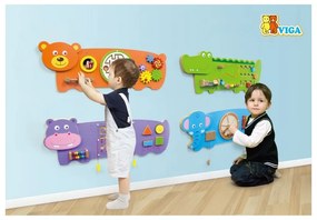 Sensoryczna drewniana tablica manipulacyjna viga toys krokodyl