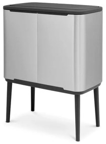 Stalowy kosz na śmieci do segregacji odpadów otwierany na dotyk w kolorze matowego srebra 33 l Bo Touch Bin – Brabantia