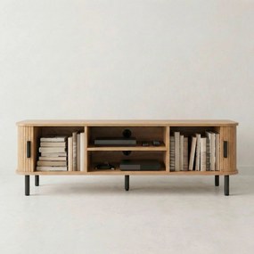 Szafka rtv ryflowana SCAVA, 140 x 40 x 46 cm