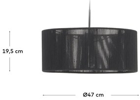 Czarny tekstylny abażur ø 47 cm Cantia – Kave Home