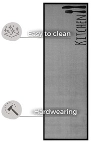 Szary chodnik Zala Living Cook &amp; Clean Kitchen Cutlery, 50x150 cm