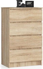 Komoda AKORD K60 Dąb Sonoma 60 cm 4 szuflady kolor Dąb Sonoma mat 60x40x99 cm
