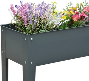 Outsunny metalowa donica wysoka na zioła kwiaty rośliny z odpływem i nogami trwała i elegancka | Aosom PL