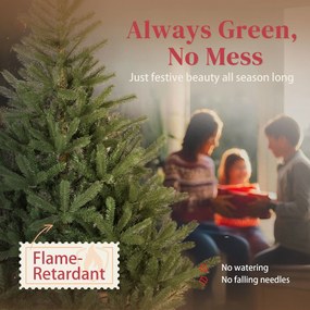 HOMCOM Sztuczna choinka, 180 cm, gęste gałęzie, realistyczny wygląd, ognioodporna, plastik, metal, Zielony | Aosom PL