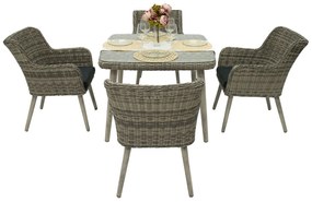 Zestaw rattanowy ogrodowy VICTORIA MINI 1+4 (szary)