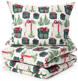 PrzytulneMieszkanie.pl PrzytulneMieszkanie.pl Bawełniana pościel CHRISTMAS PRESENT kremowa Rozmiar pościeli: 70 x 90 cm | 140 x 220 cm