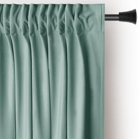 Jasnozielona aksamitna zasłona częściowo zaciemniająca (dimout) 140x245 cm Pleat – Restilo