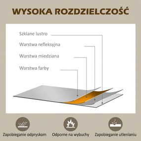 HOMCOM Lustro ścienne okrągłe nowoczesne czarne dekoracyjne do salonu przedpokoju sypialni 61 cm | Aosom PL