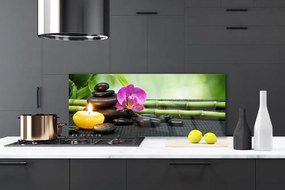 Szkło Dekoracyjne do Kuchni Chwila Wyciszenia: Bambus I Kwiat