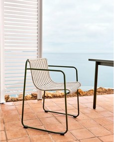 Szarozielone metalowe krzesło ogrodowe Maurina – Kave Home