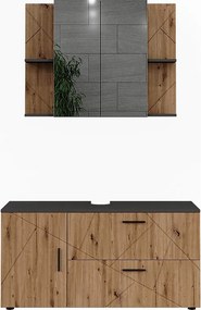 Zestaw mebli łazienkowych antracyt/artisan 120.1x41x60.6 irma