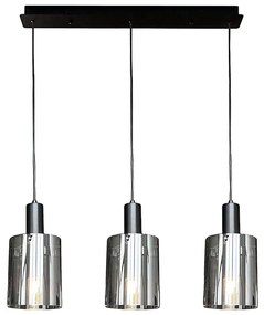 Żyrandol na lince ARCADIA 3xE27/60W/230V czarny/dym