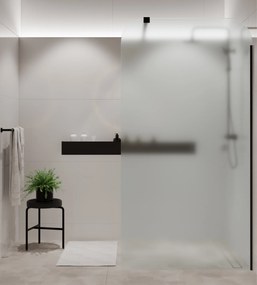 Ścianka prysznicowa Walk-in szkło satynowe matowe 8 mm MOLIS Satin Square MASSI | rożne rozmiary : Kolor profili kabiny - czarny, Szerokość ścianki - 70 cm
