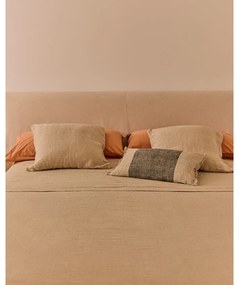 Beżowe tapicerowane łóżko jednoosobowe bez stelaża 90x200 cm Blok – Kave Home