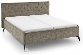 Ciemnozielone tapicerowane łóżko dwuosobowe 180x200 cm Alicante – Meise Möbel