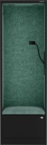 Kabina akustyczna z siedziskiem Sally MentalBox, 60 x 40 x 185 cm, czarny/zielony