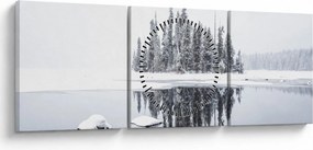Obraz - Było biało (z zegarem) (90x30 cm)