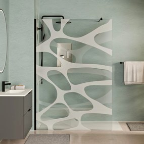 Walk-In Dusche EIRA - Klarglas Wave-Muster 10 mm