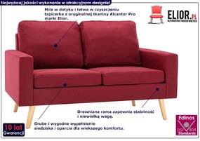 2-osobowa sofa czerwone wino - Eroa 2Q