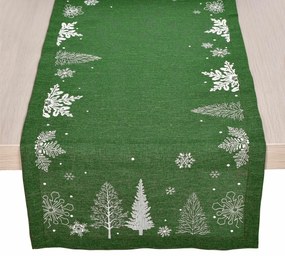 Świąteczny bieżnik zielony, 40 x 140 cm, 40 x 140 cm