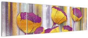 Obraz - Ilustracja kwiatów (170x50 cm)