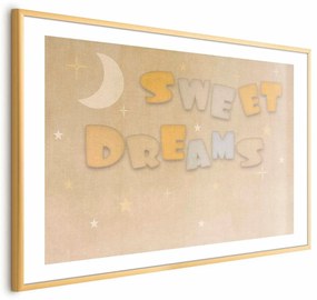 Plakat Życzenie 90x60 cm z ramą złotą z marginesem ARTGEIST B