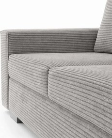 Sofa z Funkcją Spania DRAVOS Szara Sztruksowa Nowoczesna