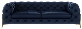 Ciemnoniebieska aksamitna sofa 225 cm Chelsea Bis – Ropez