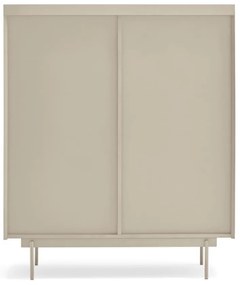 Beżowo-naturalna wysoka komoda w dekorze dębu 100x120 cm Otto – Teulat
