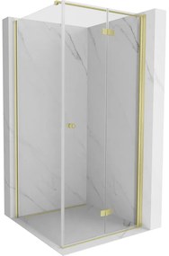 Mexen Mist-F kabina prysznicowa składana prawa 110 x 110 cm, transparent, złota szczotkowana - 8A6T-110-110-55-00-P