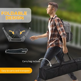 Outsunny Stojak do Hamaków Czarny 263x89x100cm | Aosom PL