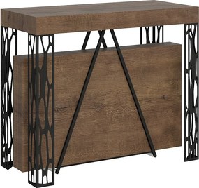 Konsola rozkładana 90x40/300 cm Kerpa orzech rama w kolorze antracytu