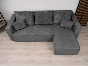 Rozkładana narożna sofa SMART COSARO szara, dwustronna + 2 poduszki GRATIS
