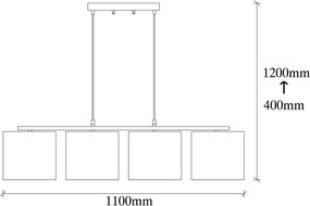 Czarna lampa wisząca z tekstylnym kloszem Baston – Opviq lights