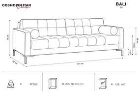 Szara aksamitna sofa Cosmopolitan Design Bali