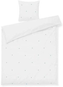Biała pościel jednoosobowa z perkalu bawełnianego 140x200 cm Daisy – JUNA