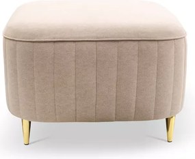 Hazel – elegancka pufa glamour na złotych metalowych nóżkach