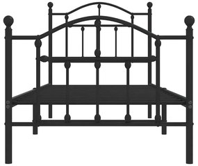 Czarne Metalowe Łóżko Pojedyncze 90X200 Cm Ogebis