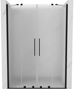 Mexen Velar Duo drzwi prysznicowe rozsuwane 160 cm, szron, czarne - 871-160-000-32-70