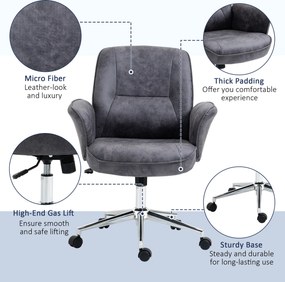 Vinsetto Krzesło Biurowe Ergonomiczne Czarne 48,5x54,5x81-87cm | Aosom PL