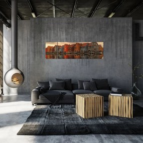 Obraz kolorowych domów (170x50 cm)