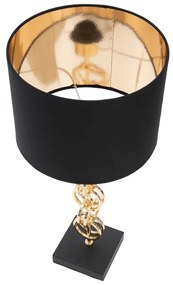 Lampa stołowa w kolorze czarno-złotym Mauro Ferretti Glam Rings, wysokość 54,5 cm