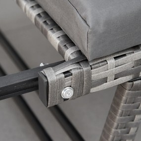 2-osobowa sofa ogrodowa Outsunny ze składanymi podłokietnikami, szara 129 x 63 x 67 cm