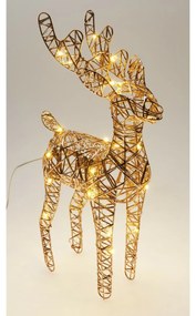 Świąteczny renifer świecący Champagne, 37 x 24 cm, 30 diod mikro LED, na baterie, 24 cm