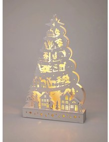 Świąteczna choinka świecąca, 45 x 6 x 27 cm, 15 diod LED, drewno