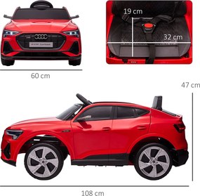 HOMCOM Auto elektryczne dla dzieci z pilotem zdalnego sterowania i efektami dźwiękowymi Czerwony samochodzik do 5 kmh 108x60x47cm | Aosom PL
