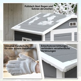 Outsunny Metalowy szop ogrodowy, zamykany na klucz, podwójne drzwi, okno, rama aluminiowa, 1,80 x 1,30 x 2,10 m, Szary