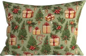 Poszewka na poduszkę z mikrofibry CHRISTMAS PRESENTS 50x70 cm, zielony
