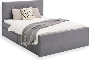 Tapicerowane łóżko 140x200 cm szare