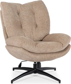 Fotel Wypoczynkowy Obrotowy FREMONT z Podnóżkiem Beżowy Nowoczesny
